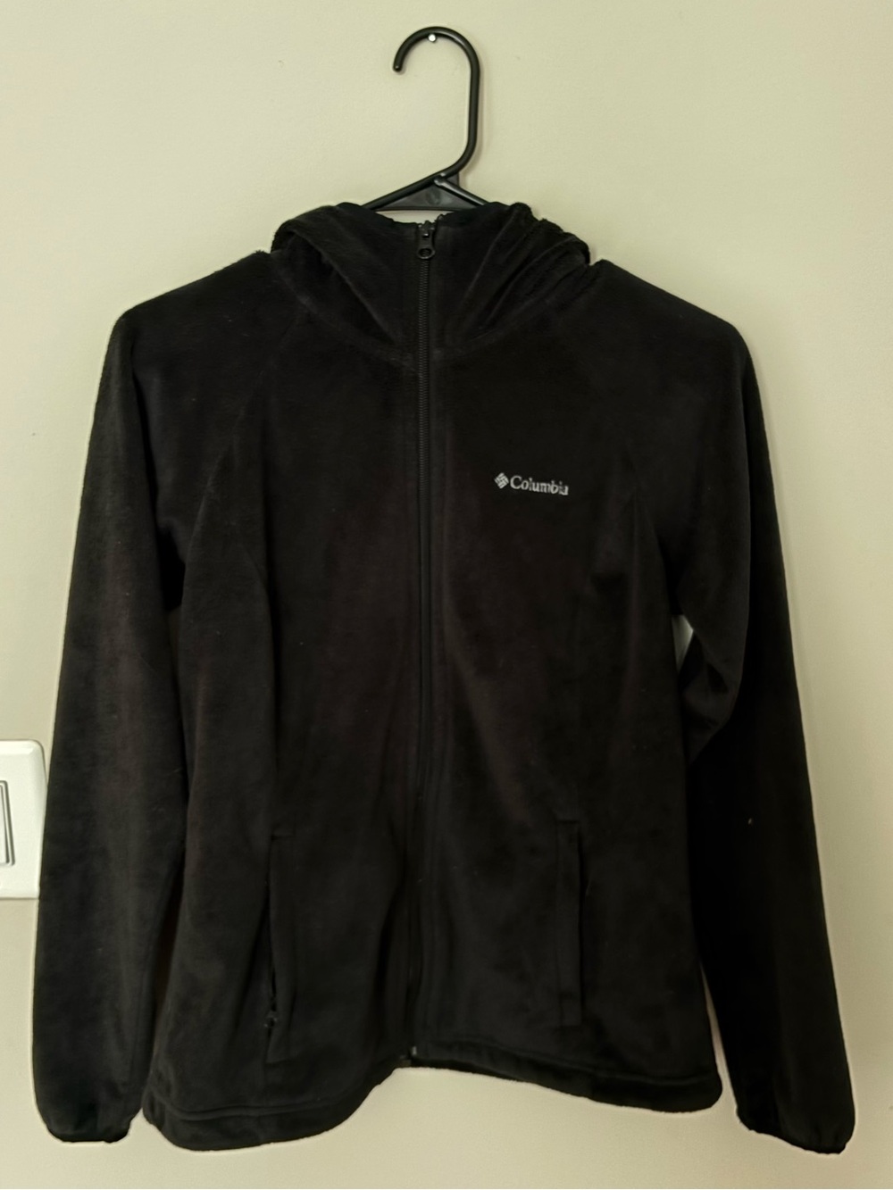 Columbia Black Hooded Full-Zip Fleece Jacket